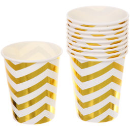 Стакан бумажный 0,2л в наборе 10 шт "Зигзаг", золото