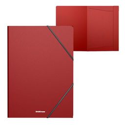 Цена за 4 шт. Папка на резинках пластиковая ErichKrause Matt Classic, A4, красный (в пакете по 4 шт.)