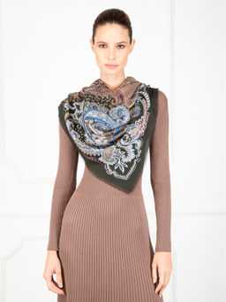 Платок жен. шелк+шерсть+мод 120х120 E16-7274-15 - Eleganzza фото 4