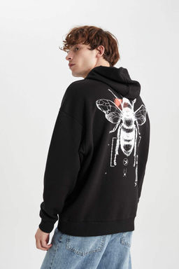 Толстовка Oversize с капюшоном и принтом на спине
