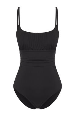 TRENDYOLMILLA Siyah Kare Yaka Drapeli Mayo TBESS25MA00124 фото 5