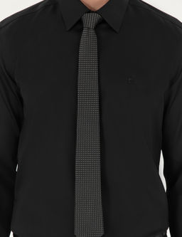 Рубашка Pierre Cardin Slim Fit черная с длинным рукавом