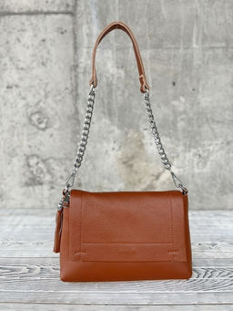 Женская кожаная сумка через плечо 8722-9 Кэмл - Sergio valentini фото 3