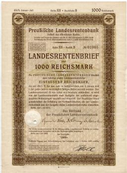 Облигация 4,5% 1000 рейхсмарок 1939 года Германия