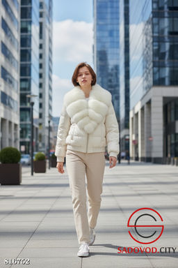 Пуховик женский с мехом песца - Bruno фото 5