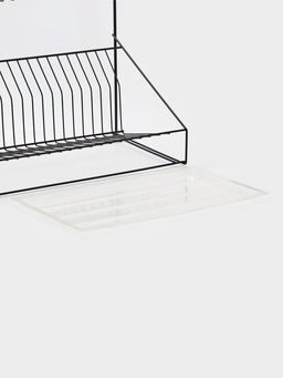 Посудосушитель настольный с поддоном, 38,5*38,5*24 см, цвет черный