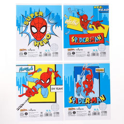 Цена за 15 шт. Тетрадь в клетку 12 листов, 4 вида МИКС, обложка мелованная бумага,