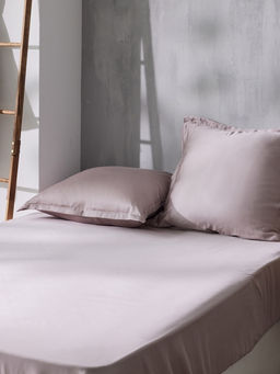 Простыня на резинке евро SL Home Tencel, 200×200+30 см, тенсель, пудровая