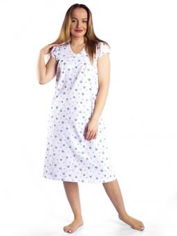 Ночная сорочка женская кулирка "НОЧЬ ЗОНТИК" ГОЛУБОЙ