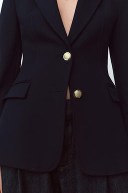 FITTED BLAZER WITH SHOULDER PADS - Zara фото 9