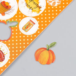 Цена за 5 шт. Декор для творчества картон "Фишки и пуговки. Оранжевый" 24 шт 13х16,5см