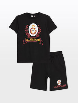 Bisiklet Yaka Galatasaray Bask?l? K?sa Kollu Erkek ?ocuk Ti??rt ve ?ort