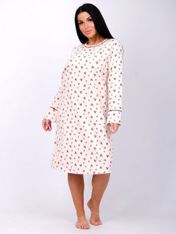 Сорочка Лорейн 2 сердце, футер с начёсом - Малина фото 4