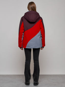 Горнолыжная куртка женская зимняя большого размера красного цвета 2308Kr - Mtforce фото 16