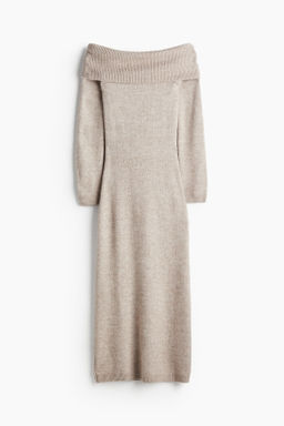 Vestido off-the-shoulder en punto fino - H&m фото 8