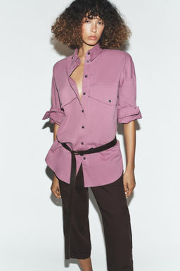 OVERSIZE HIGH-NECK SHIRT - Zara фото 12