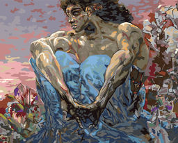 ФРЕЯ GTG-PNB/PL-201 Набор для раскрашивания по номерам 50 х 40 см По мотивам картины Врубеля М. А. Демон (сидящий). 1890. Фрагмент