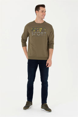 Свитшот мужской U. S. Polo Assn цвета хаки из хлопка - U.s. polo assn фото 12