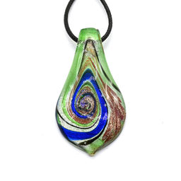 Муранское стекло украшения Лист 30*60мм цв.зеленый