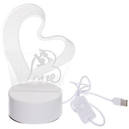 Светильник ночник "3D-Чувства" на пластиковой подставке, с включателем USB