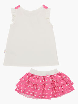 Комплект для девочки с юбкой UD 1677/1678 розовый - Mini maxi фото 7