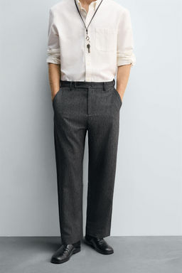 TEXTURED CARROT FIT TROUSERS - Zara фото 2