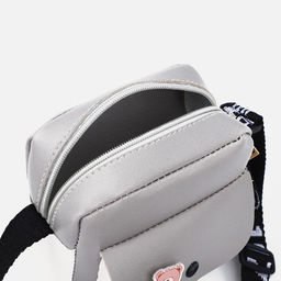 Сумка детская на длинном ремне, наружный карман, цвет серый - Simaland фото 3