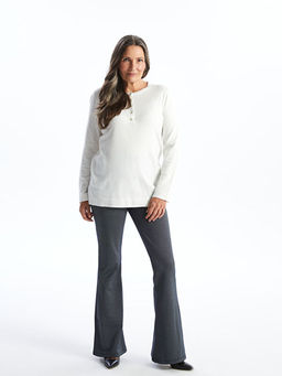 Beli Lastikli D?z ?spanyol Pa?a Kad?n Pantolon