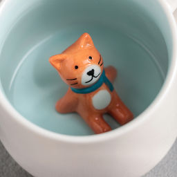 Кружка керамическая с фигуркой на дне Прятки. Тигра, 350 мл, цвет белый - Simaland фото 2