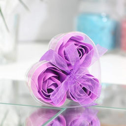 Мыльные розы, фиолетовые, набор 3 шт.