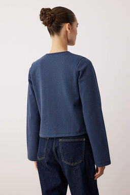 Lacivert More Sustainable Regular/Normal Kal?p Esnek Orme Ceket TWOAW26CE00060 - Trendyolmilla фото 4