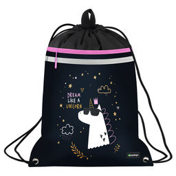 Сумка для обуви с карманом на молнии Berlingo "Dream like a Unicorn" 46*36см (SB-EXM-1103) светоотражающая лента