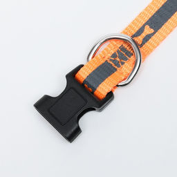 Ошейник Кость, ОШ до 37 см, ширина 1,5 см, оранжевый - Пижон фото 6