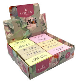 Цена за 5 шт. Ластик LOREX VOLUME ERASER BLOSSOMS, термопластичная резина, 60х20х10 мм скошенный, ассорт...