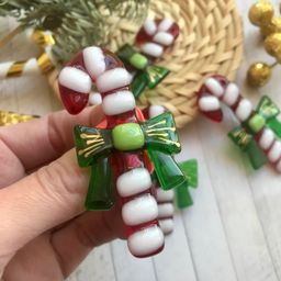 Брошь Рождественский леденец - Стрекоза фото 4