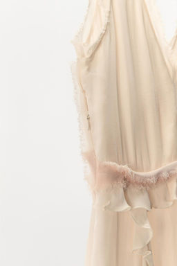 RUFFLED FRAYED MIDI DRESS - Zara фото 7