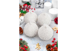 Набор 4 новогодних шаров 10*10 см Жемчуг - Elan gallery фото 5