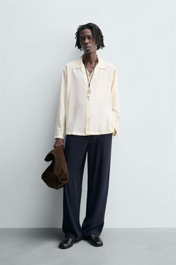 CREASED-EFFECT FLOWING SHIRT