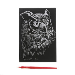 Гравюра «Сова» с металлическим эффектом «золото», 13х19 см