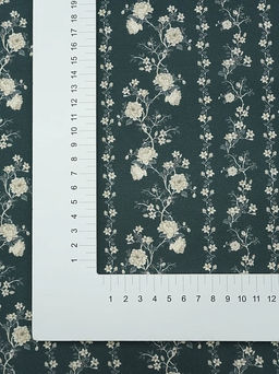 Импорт. хлопок Digital Цветущие дорожки цв.т.морская волна, ш.1.4м, хлопок-100%, 135гр/м.кв - Купава фото 4