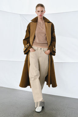 TRENCH LARGO COMBINADO ZW COLLECTION / Camel medio - Zara фото 10