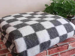 Одеяло 50% ОПШ-3 Клетка п/шерсть 100*140 сер-бел