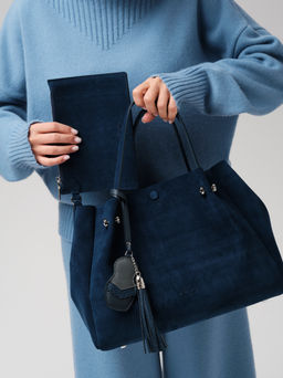 Замшевая сумка с матрешкой Vasilisa DBR 31210 синяя глубина  фото 12