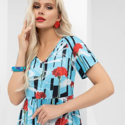 Платье Воздушная стихия (яркие цветы) - Charutti фото 3