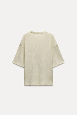 METALLIC THREAD SHORT SLEEVE TOP - Zara фото 12