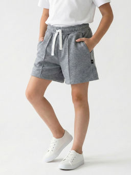 Шорты для девочки подростковые 22-4355 темно серый меланж - Mini maxi фото 9