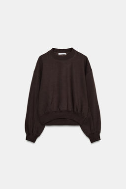 SUDADERA FELPA B?SICA / Marr?n - Zara фото 3