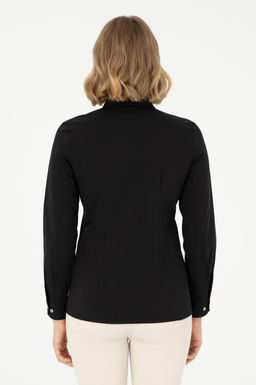 Рубашка женская U.S. Polo Assn. черная хлопок с эластаном  фото 12