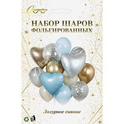 Цена за 2шт. Набор шаров 12 шт "Лазурное сияние"