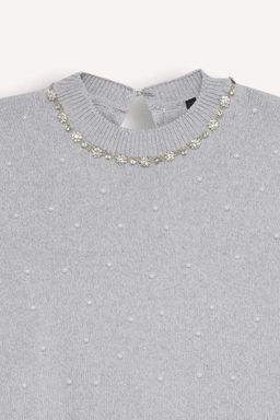 Классический однотонный трикотажный свитер с круглым вырезом и круглым вырезом стандартной посадки - Defacto фото 2